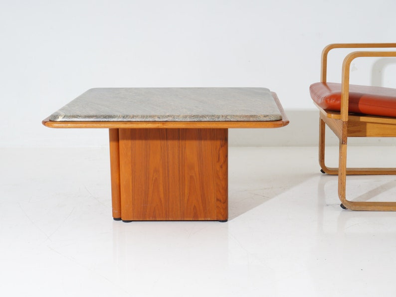 Marble & Teak Coffee Table, 1960s