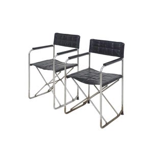 Pair of Vinyl & Steel Folding Chairs by Shigeru Uchida, 1960s