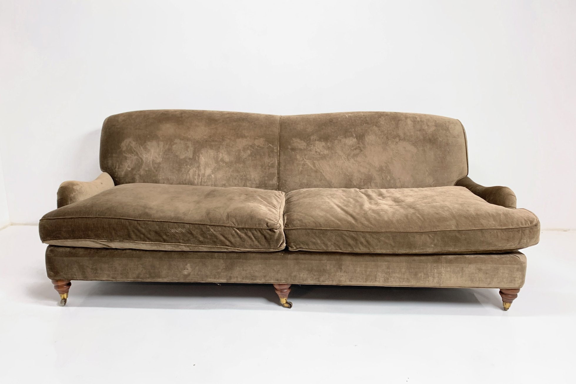 Overstuffed Velvet Sofa Etsy UK