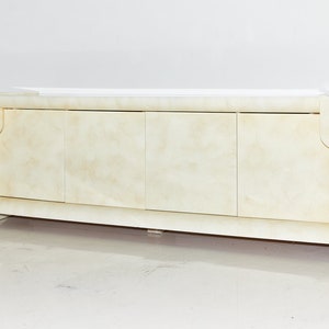Faux Goat Skin Lacquered Credenza, 1970s