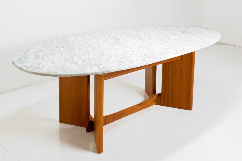 Marble Top Teak Table, 1960s