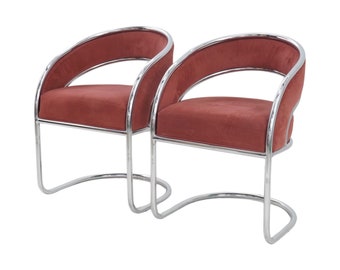 Pair of Chrome Cantilever Chairs, 1970s
