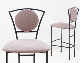 Pair of Postmodern Iron Barstools, 1990s