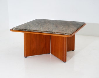 Marble & Teak Coffee Table, 1960s