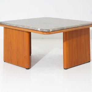 Marble & Teak Coffee Table, 1960s