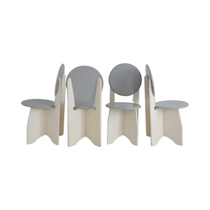Set of 4 Modernist Dining Chairs, 1980s