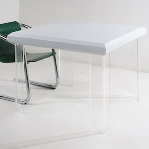 Lucite & Grasscloth Dining Table, 1980s