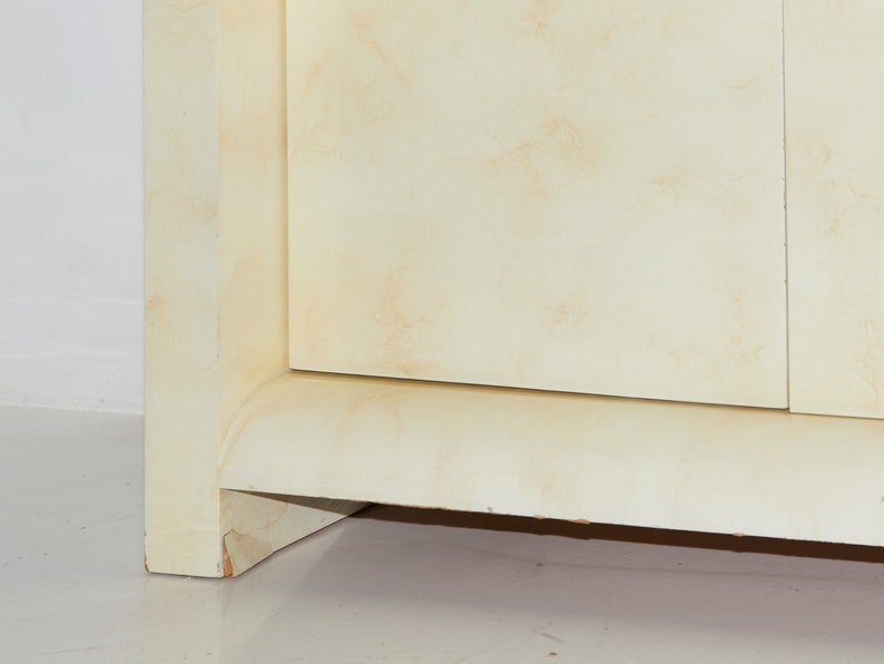 Faux Goat Skin Lacquered Credenza, 1970s