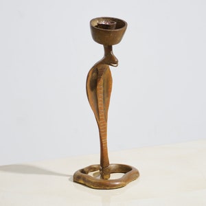 Brass Cobra Candlestick Holder