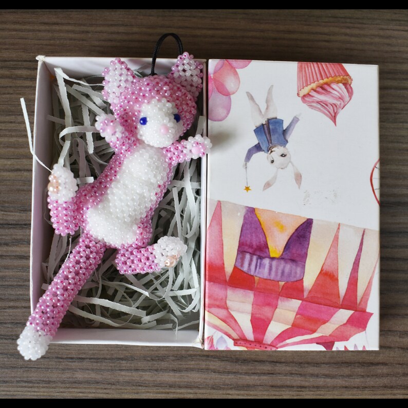 Custom cats 3d bead animals Beaded keychains Beaded cat Etsy