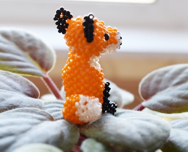Beaded animals beaded keychain bead animals beaded fox | Etsy
