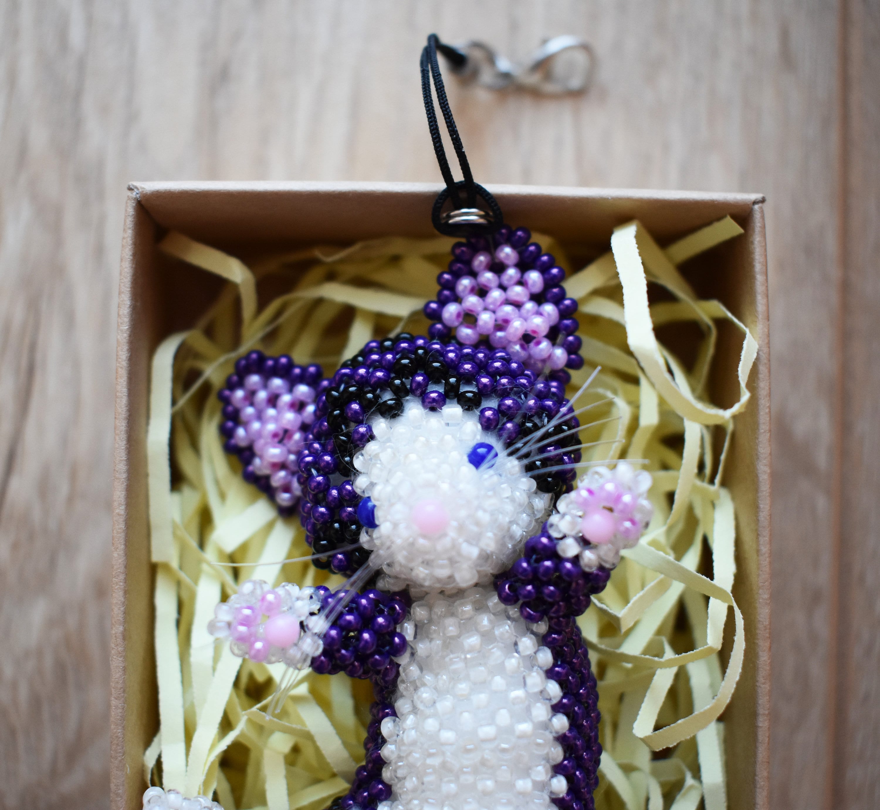 Custom cats 3d bead animals Beaded keychains Beaded cat Etsy