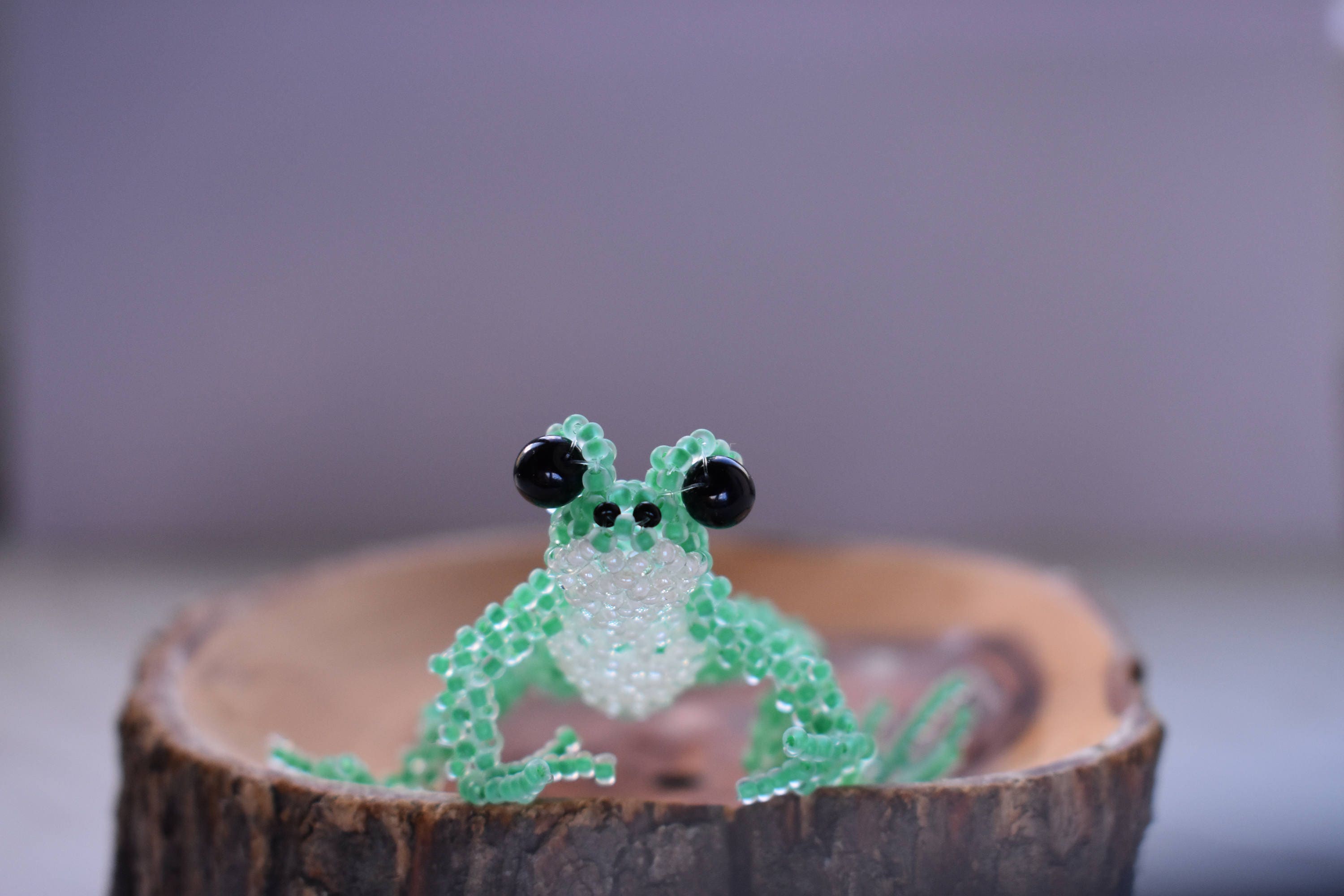 Green beaded frog. Gift for frog lover. 3d Beaded keychains Etsy