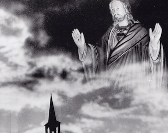 Jesus original photograph, vintage photo of Jesus, Christian Art, Christian photograph, California photo, photomontage, religious art, wall