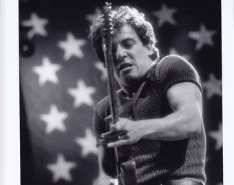 Vintage photo Bruce Springsteen,  of Rock Star, gelatin silver print, press photo, kodak slide, kodachrome, wall art "The Boss"