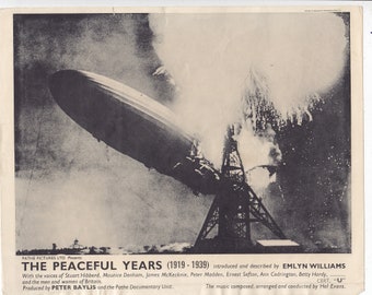 Hindenburg original vintage photo, press photo newspaper archives, old photo of Hindenburg disaster, new york photo, explosion photograph