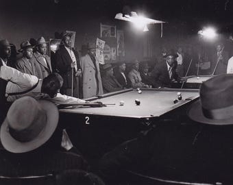 Wayne Miller photo, Magnum Square, stamped  Limited Edition, Chicago billiards, black americana 1960s press photo, original photo