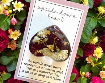 Funeral Flower Resin Heart, Remembrance Keepsake