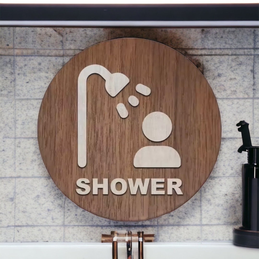 Wooden Shower Room Sign Shower Area Sign - Etsy