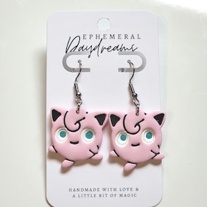 Cute singing Pocket monster Retro Nostalgia Handmade Polymer Clay Earrings
