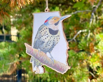 Yellowhammer Ornament Alabama State Bird Ornament Wooden Bird Ornament Songbird Ornament Birdlover Christmas Gift Birdwatcher Gift