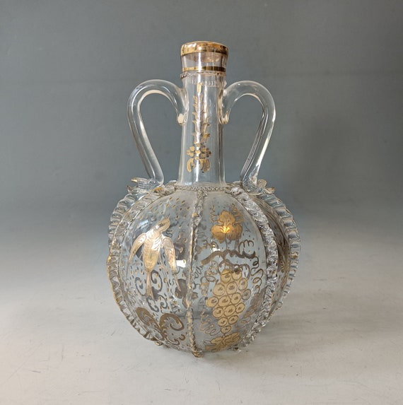 Antique Dutch Blown Glass Bridal Carafe Decanter V