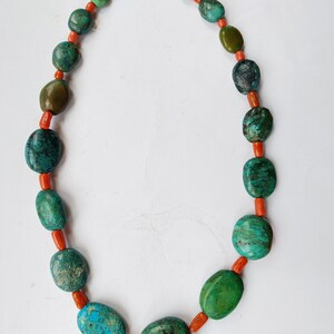 Vintage  coral and turquoise necklace Himalaya Tibet