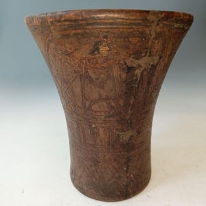 Pre Columbian Large Inca  period Wood Kero Cup South American Antiques