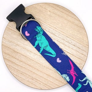 Dog Collar/ Fabric Dog Collar/ Dinosaur Dog Collar/Bright Dog Collar