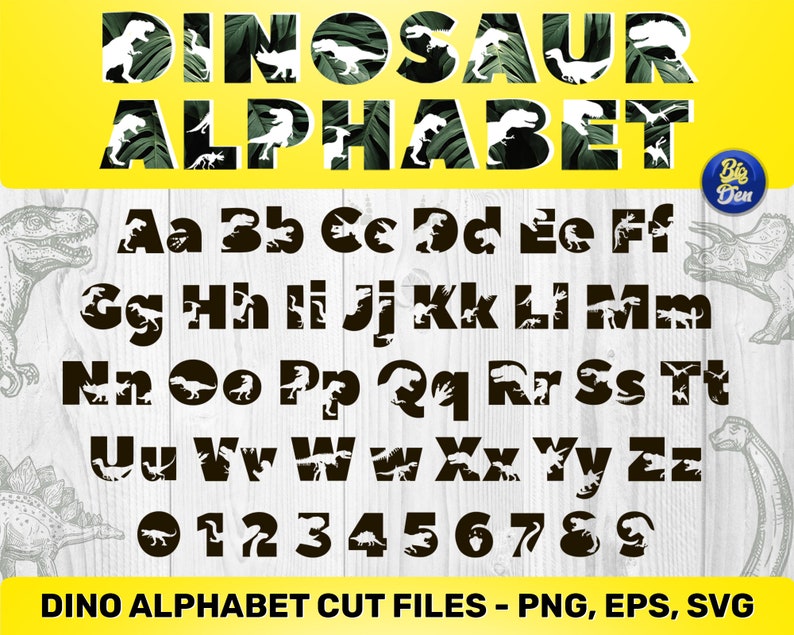 dinosaur alphabet svg dinosaur font dino abc dinosaur cut etsy