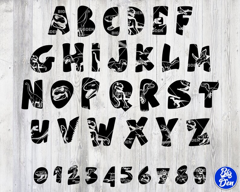 dinosaur alphabet svg dinosaur font dino abc dinosaur cut etsy