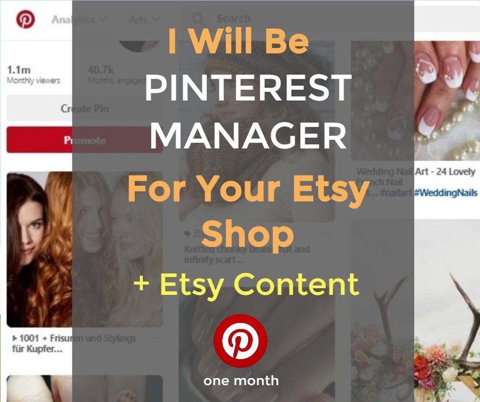 I Will Be PINTEREST Manager for Your Etsy Shop for One Month + Etsy C…