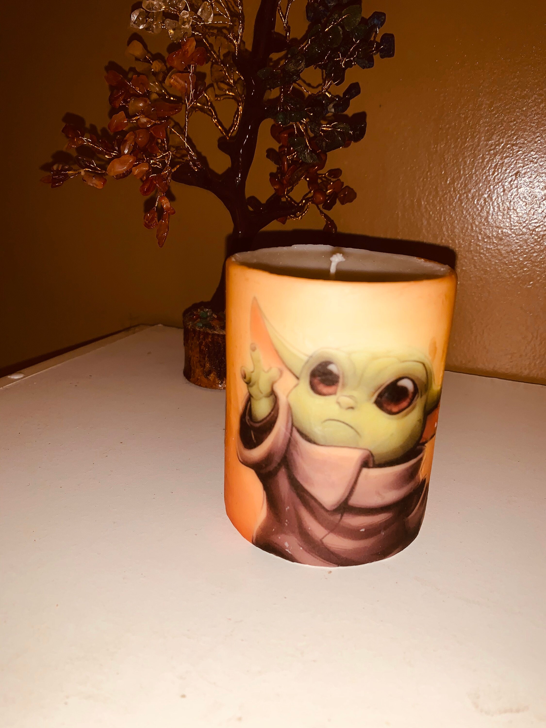 Baby Yoda Short Pillar Candles Etsy