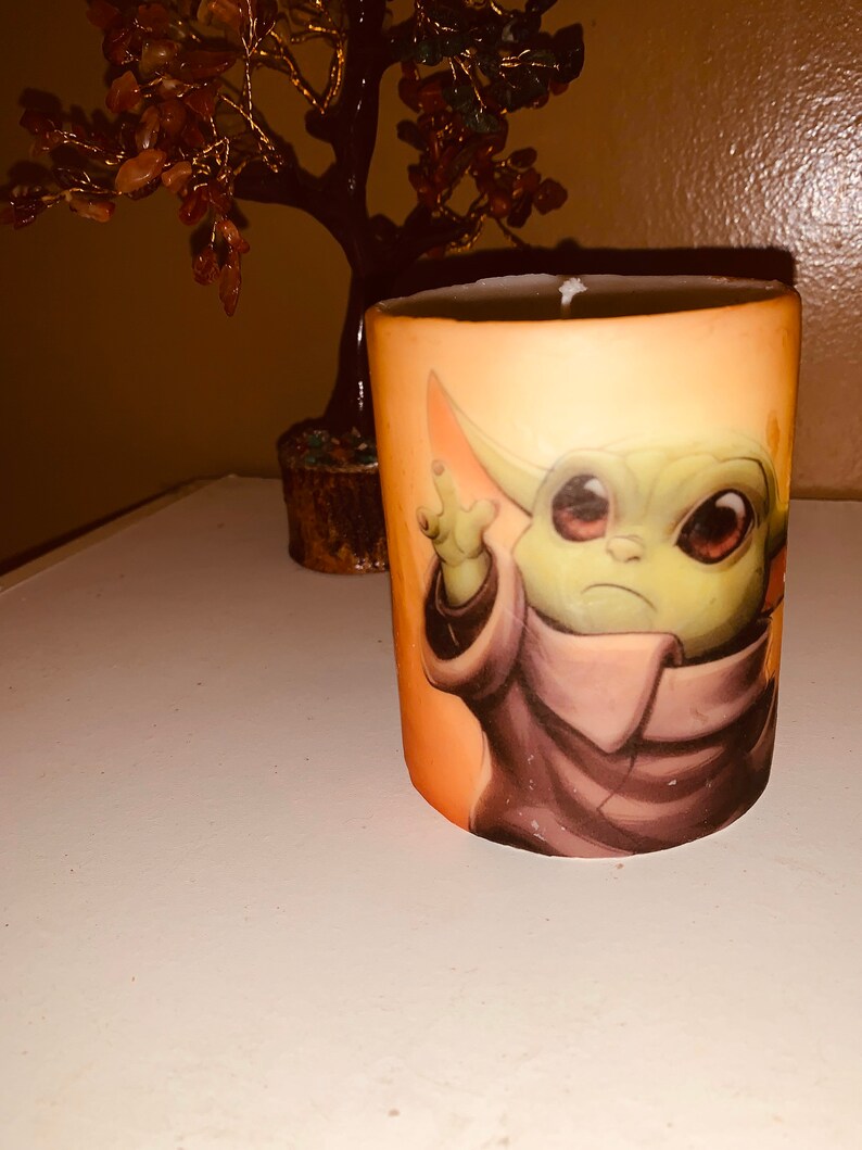 Baby Yoda Short Pillar Candles Etsy