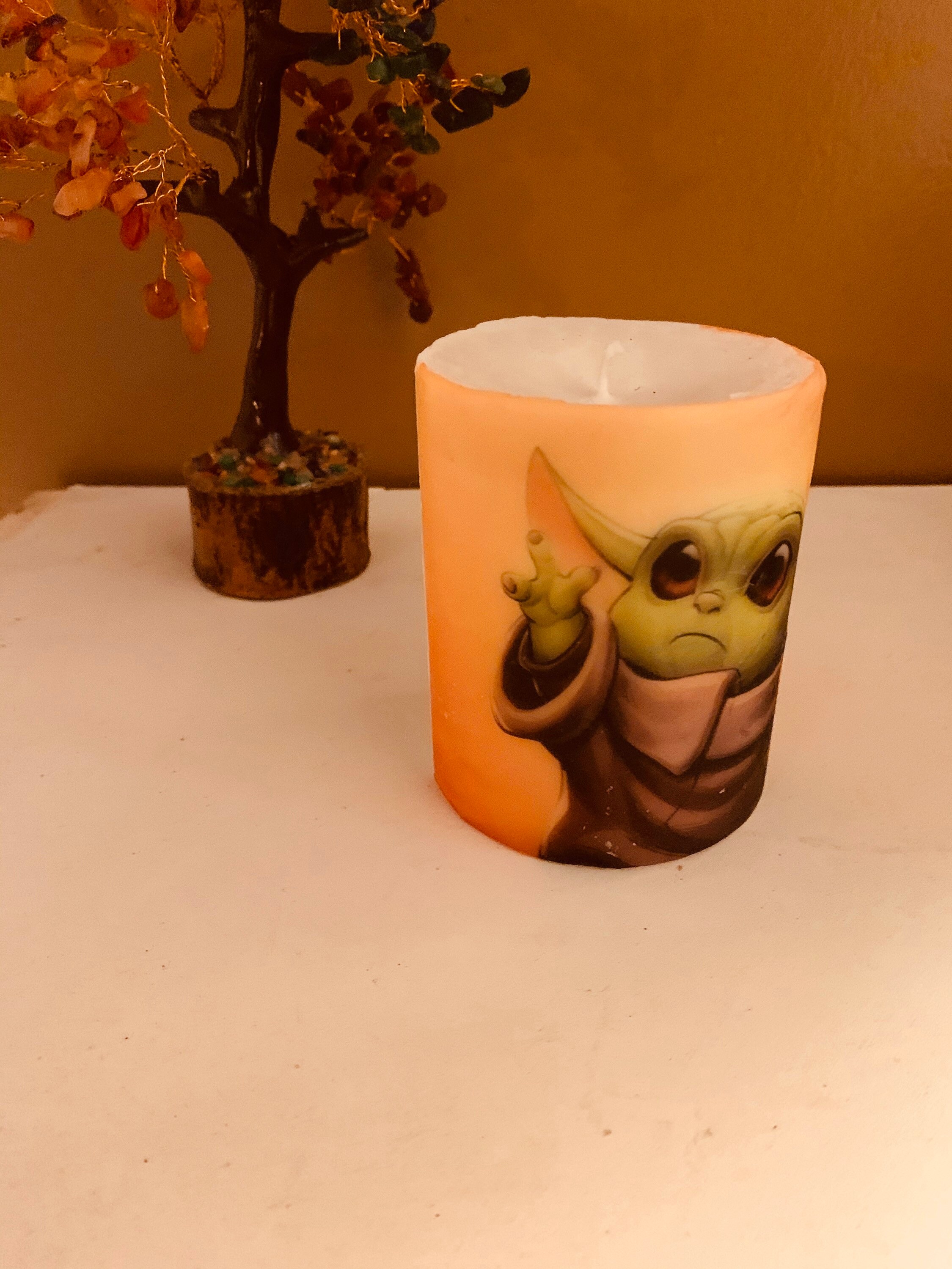 Baby Yoda Short Pillar Candles Etsy