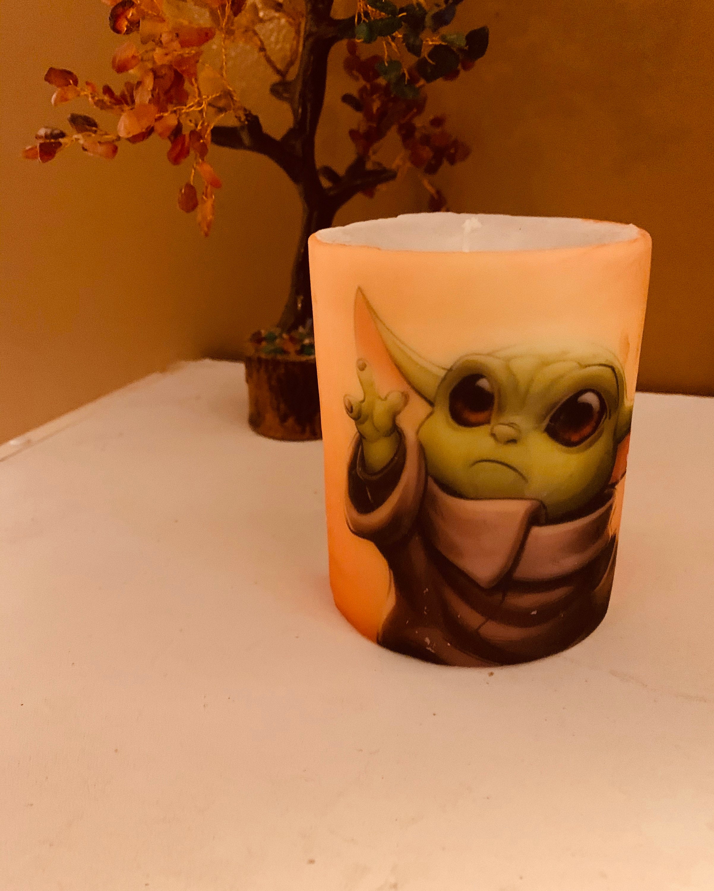 Baby Yoda Short Pillar Candles Etsy