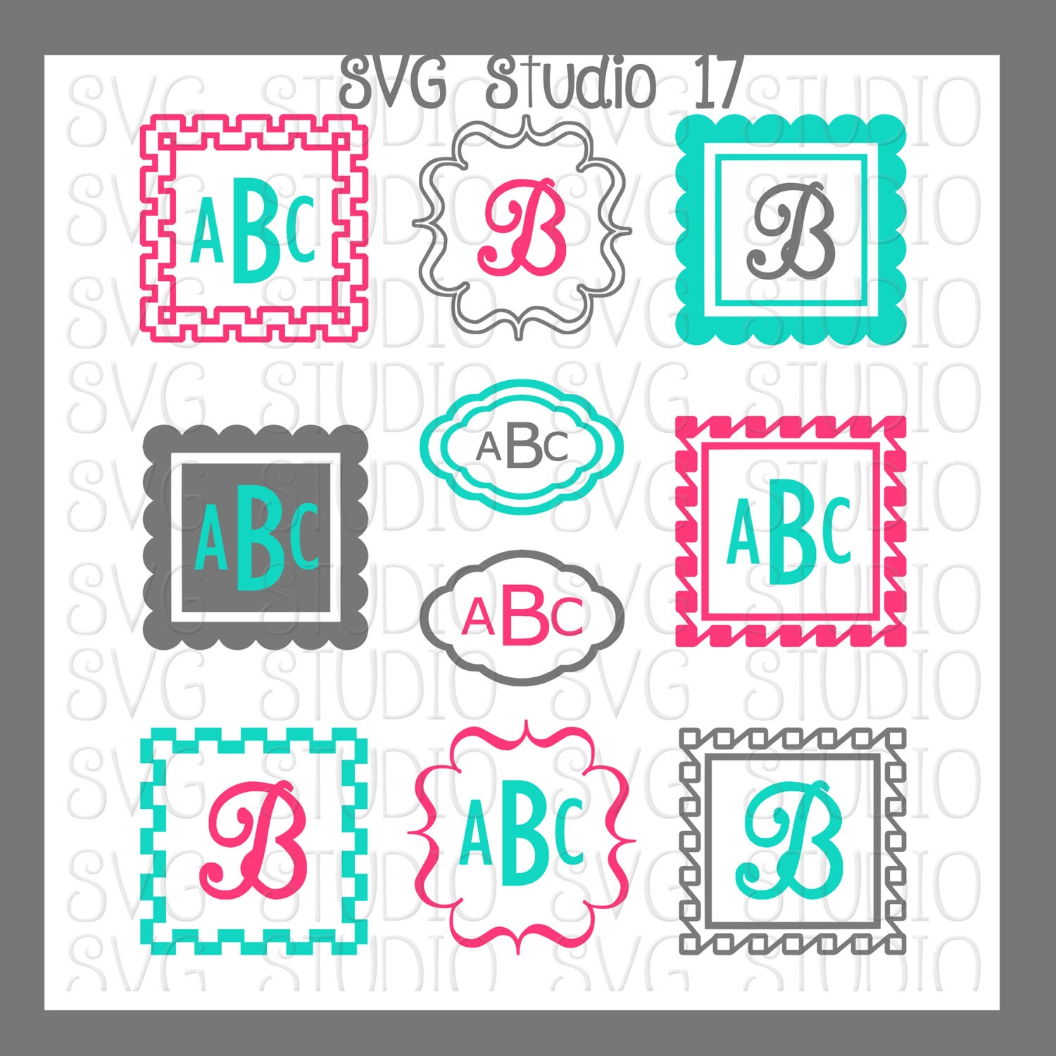 Download SVG Monogram Frames Cricut Cut Files Silhoutte Cut files ...