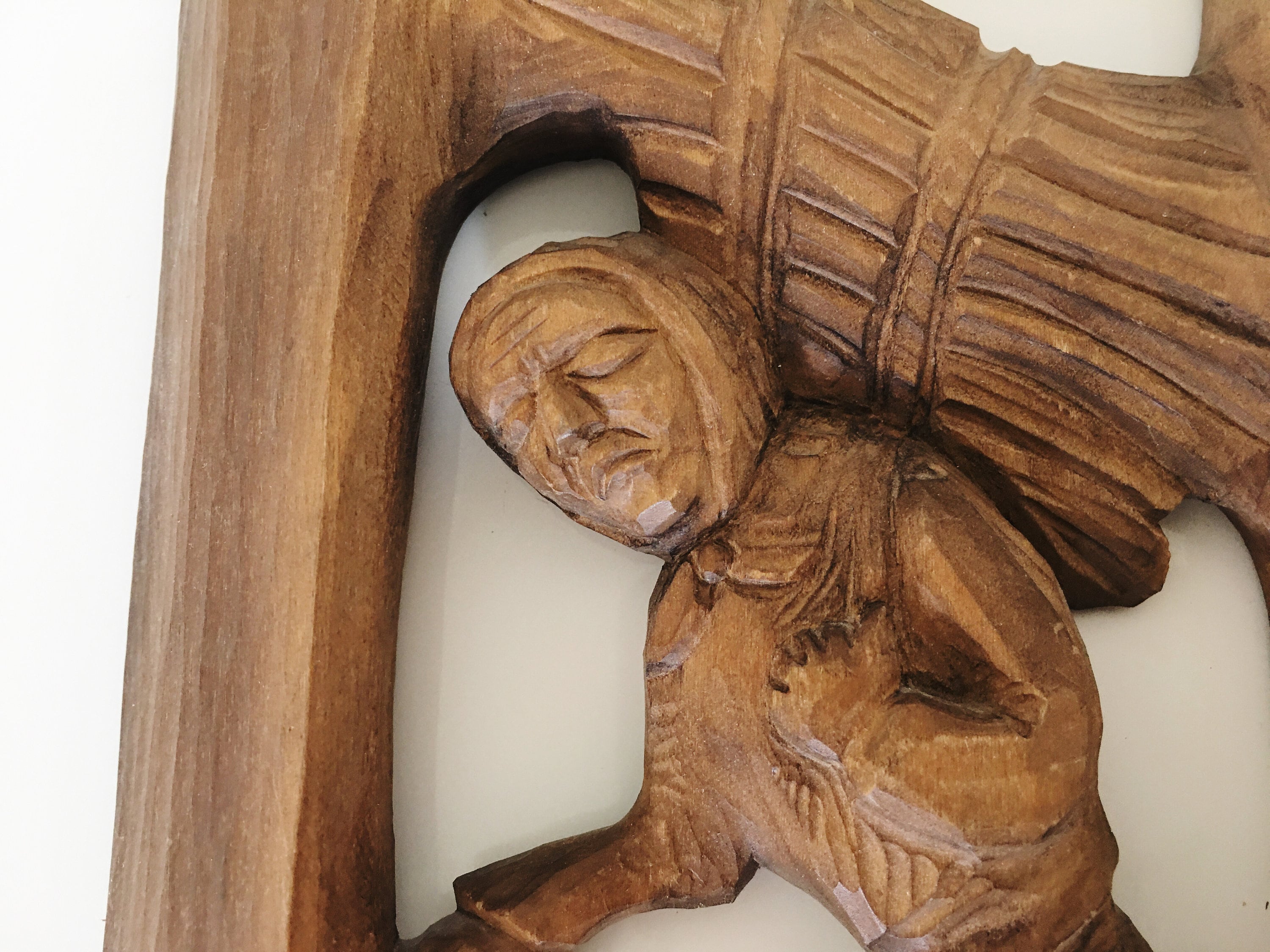 Vintage Hand Carved Wood Wall Hangings Working Man and Woman Etsy