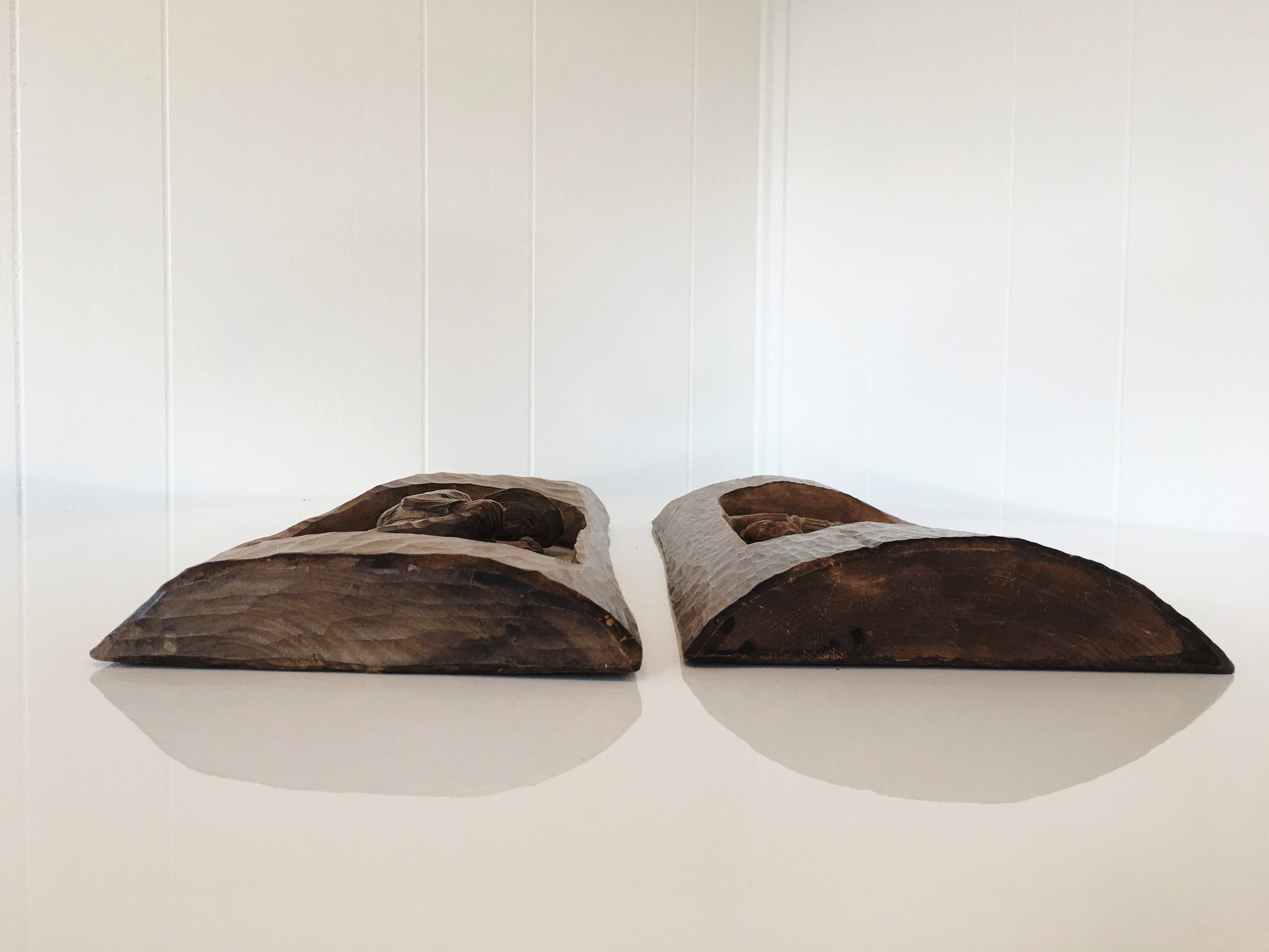 Vintage Hand Carved Wood Wall Hangings Working Man and Woman Etsy