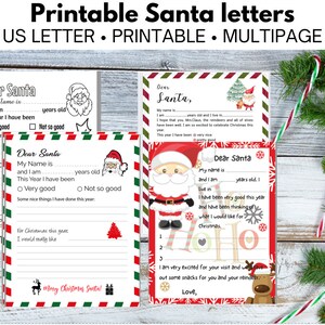 PAQUETE de cartas de Papá Noel, Cartas de Papá Noel imprimibles, Cartas a Papá Noel, Carta de niños a Papá Noel, Imprimible de Navidad, Carta de Papá Noel