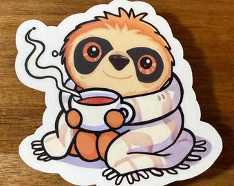 Sloth wrapped in a blanket sticker || pots awareness, dysautonomia, chronic illness sticker, migraines, chronic fatigue, spoonie, eds