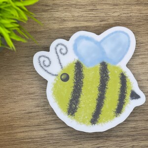 Cute, Fuzzy, Yellow and Black Bumblebee Bee, Sticker, stickers, bumble bee, bumble bee sticker, stickers laptop, water bottle stickers,water