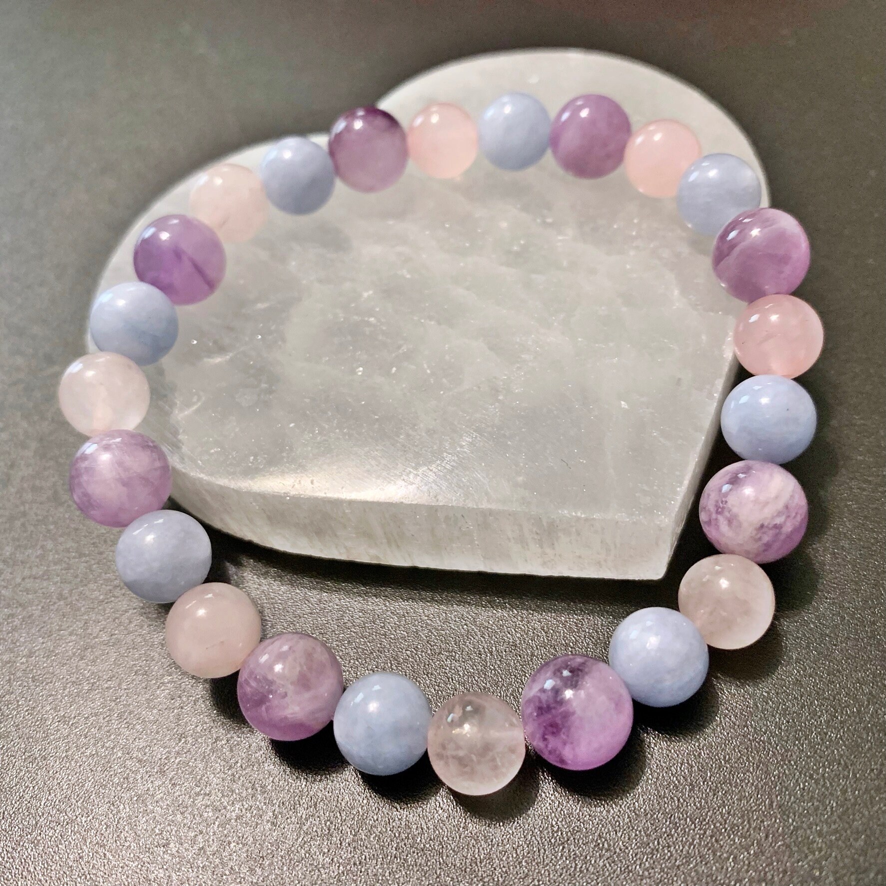 Cotton Candy Bracelet Aquamarine Amethyst and Rose Quartz Etsy