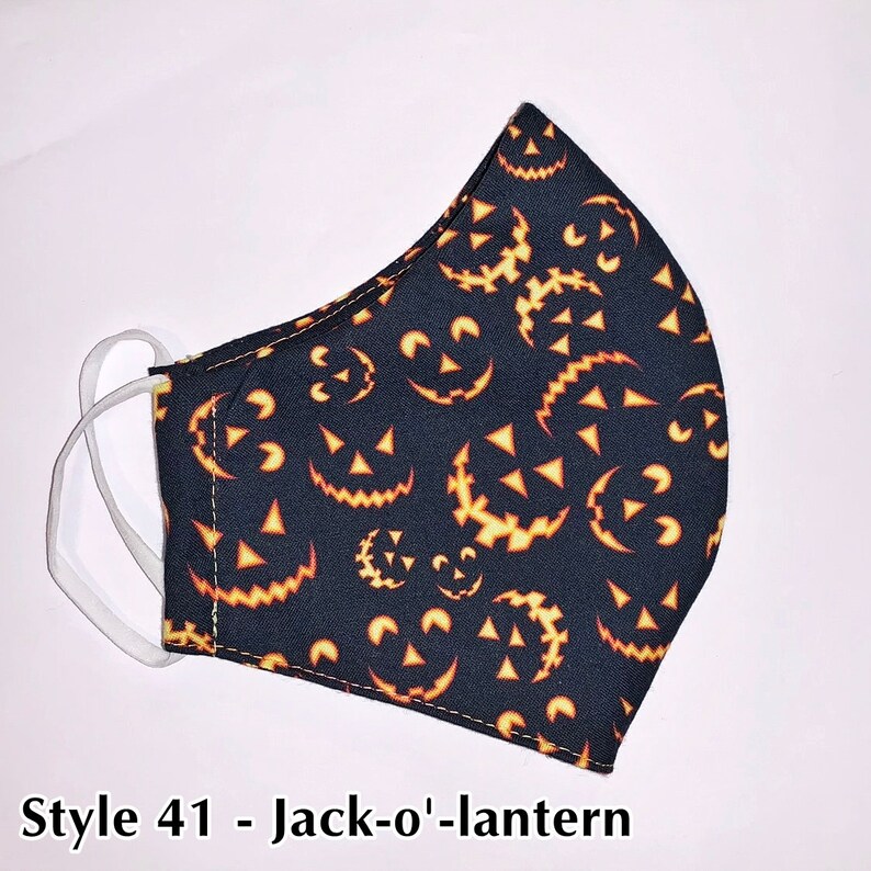 Washable Face Mask Halloween Styles 3 Layers Kid Size Etsy