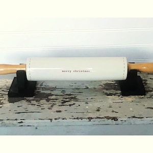 Wood Rolling Pin Stand for Rae Dunn. Farmhouse riser, Rolling pin Holder, Rolling pin stand, Kitchen stand riser, Rolling Pin Display