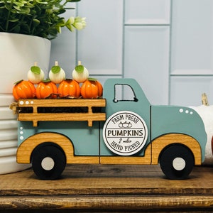 Farm Fresh Pumpkin Truck for Tier Trays, Fall Decor, Farmhouse Truck, Tiered Tray Decor, Fall Truck Tier Tray, Pumpkin Decor, Harvest truck