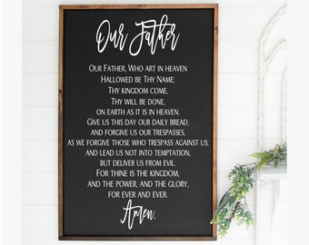 Lord's Prayer Large Farmhouse Style Sign 24x36. Religious Sign, Lord's Prayer Sign, Inspirational Sign, Large Farmhouse Sign, Christian Sign