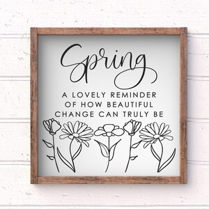 Spring Floral Painted Wood Sign 19.5&quot;x19.5&quot;, Spring signs, Spring decor, Farmhouse Decor, Floral Wood Sign, Hello Spring, Easter Decor