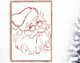 Old Fashioned Santa Large Farmhouse Sign 36"x24". Farmhouse Christmas, rustic holiday sign, Christmas wall decor, Santa signs, Santa Decor