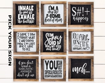 Meh Mini Wood Sign